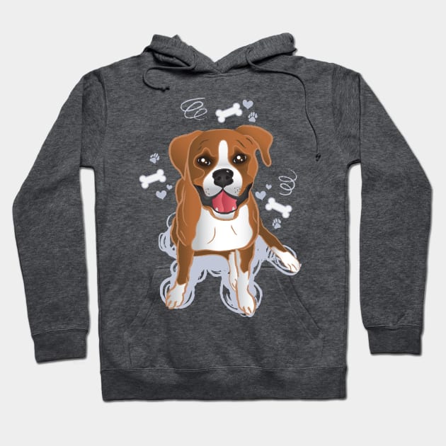 Boxer - Puppy Dog Eyes Hoodie by LunaAndromeda